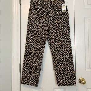 Michael Kors Leopard Print Jeans - Black and Tan